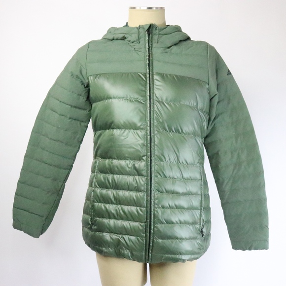 NWT Adidas Cozy Down Olive Jacket W003 - Picture 2 of 7